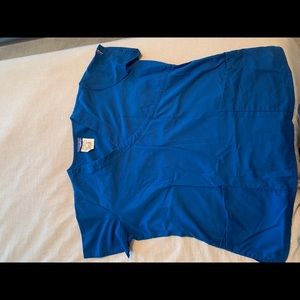 Butter Soft Blue Scrub Top